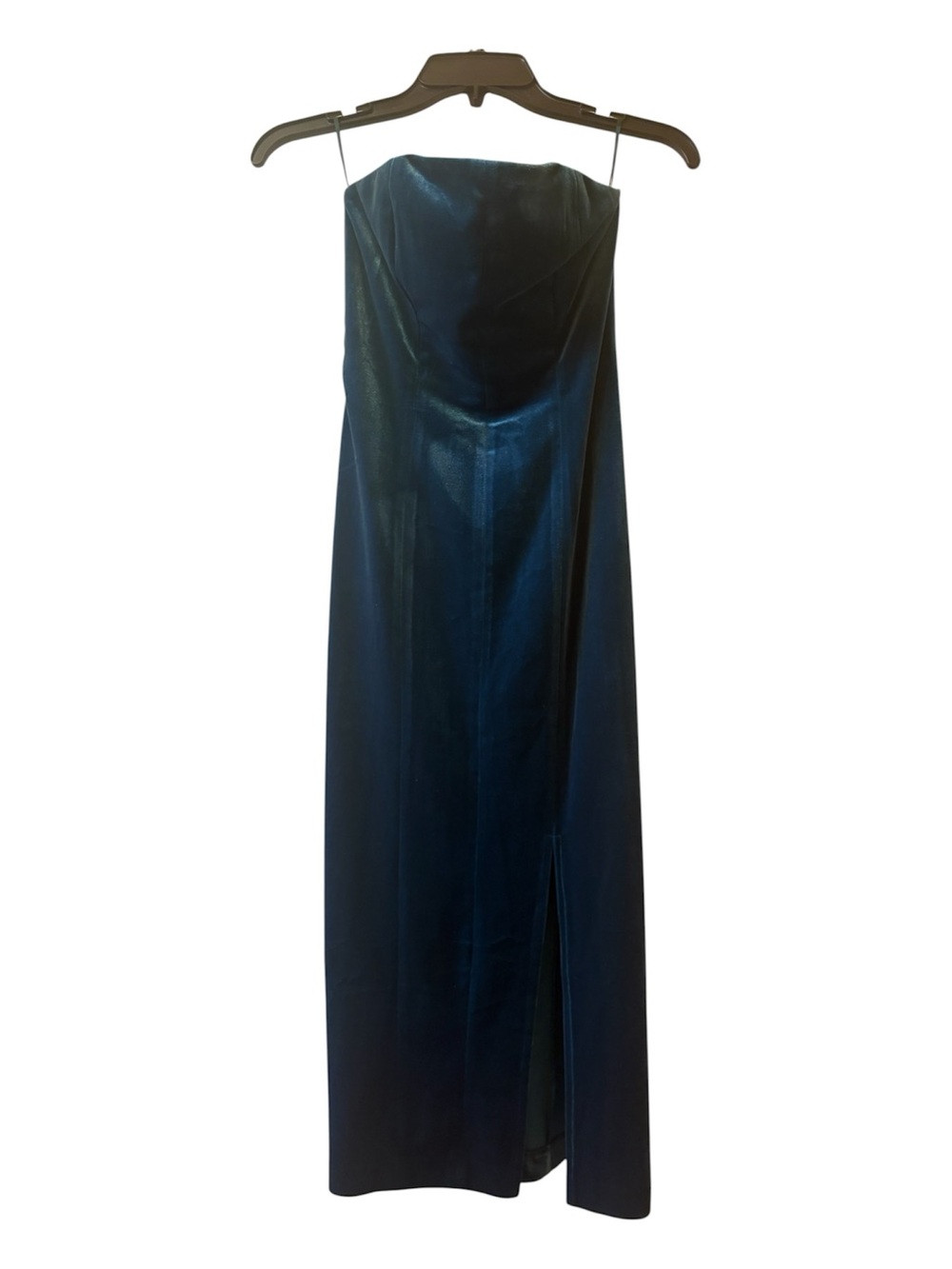 Strapless Shimmer Evening Gown in Deep Teal